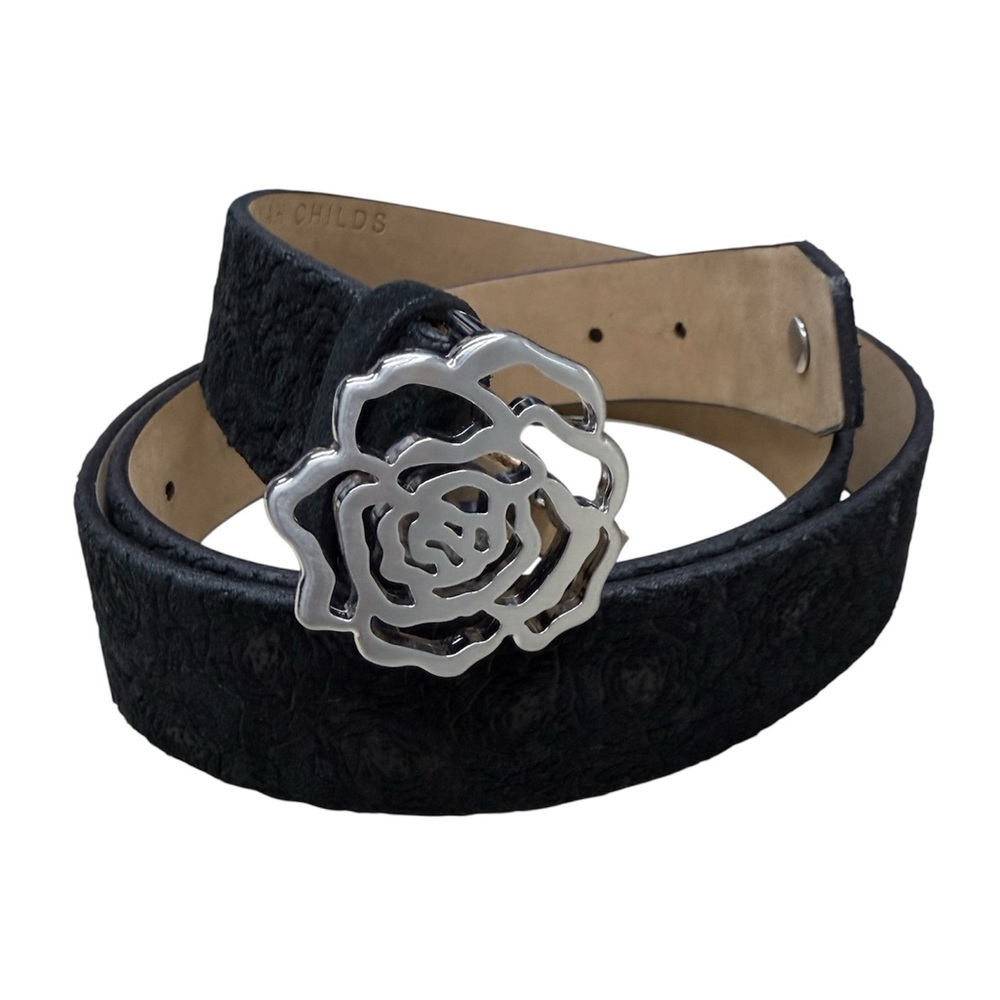 Hannah Childs Signature Rose Embossed Suede Belt